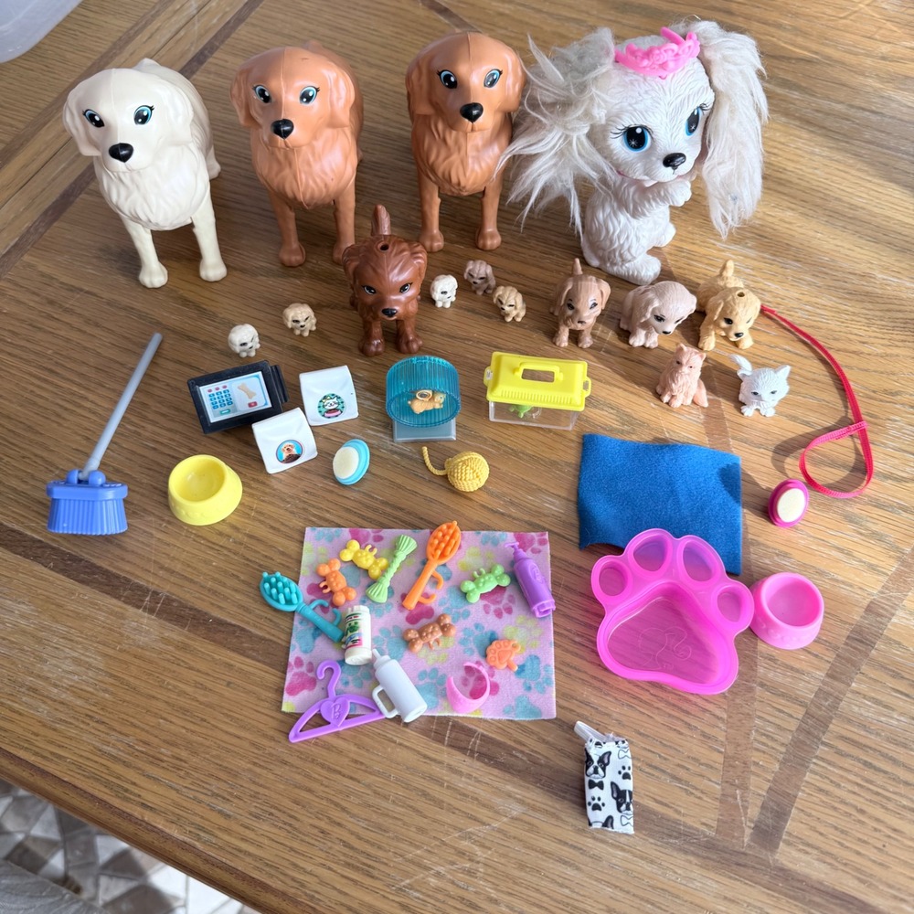 Mattel Barbie Pet Lot Dogs Cats Puppies Kittens Accessories Hamster Poodle Set